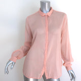 Forte Forte Button Down Shirt Peach Cotton-Silk Voile Size III Long Sleeve Top