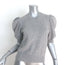 Frame Frankie Cashmere Puff Sleeve Crewneck Sweater Heather Gray Size Small