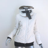 Frauenschuh Noemi Multi Ripstop Ski Jacket with Rex Fur-Trim Hood White Size 1