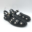 Freda Salvador Sera Fisherman Sandals Black Leather Size 7.5