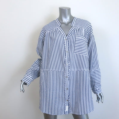 Free People We The Free One Of The Boys Striped Tunic Shirt Blue Size Medium NEW