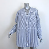 Free People We The Free One Of The Boys Striped Tunic Shirt Blue Size Medium NEW