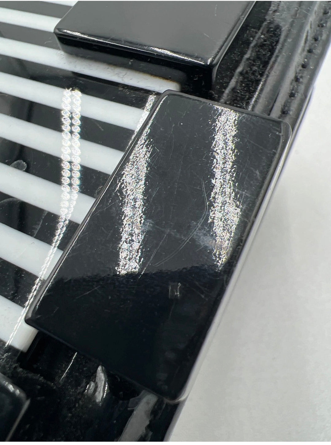 Chanel Boy Brick Striped Flap Bag Black &amp; White Patent Leather Small Crossbody
