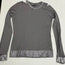 Christian Dior Cutout Metallic-Trim Sweater Gray Cashmere-Silk Size US 10