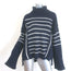 G. Label Willes Striped Turtleneck Sweater Navy/White Virgin Wool Size Medium