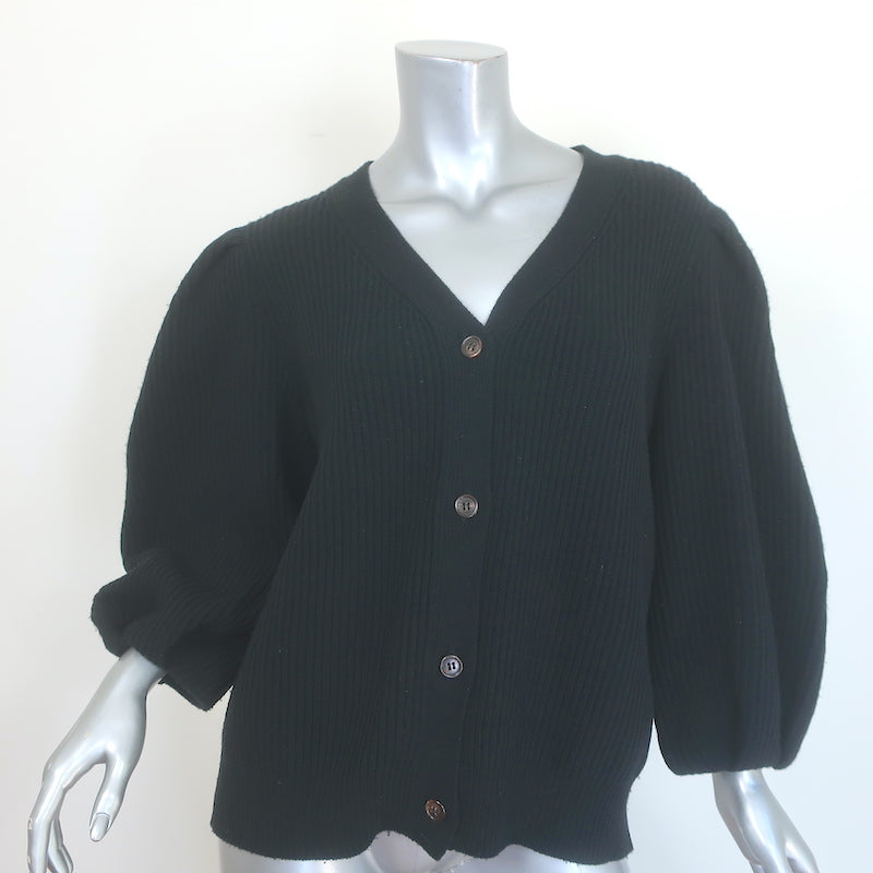G. Label by goop Foster Puff Sleeve Cardigan Black