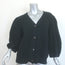 G. Label by goop Foster Puff Sleeve Cardigan Black Ribbed Wool Size Extra Large