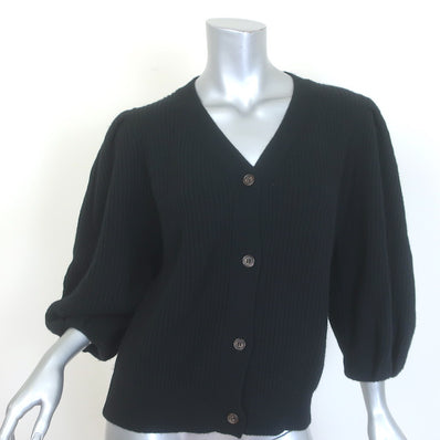 G. Label by goop Foster Ribbed Puff Sleeve Cardigan