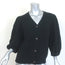 G. Label by goop Foster Ribbed Puff Sleeve Cardigan Black Wool Size Medium