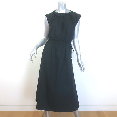 G. Label by goop Kaci Drawstring Midi Dress Black