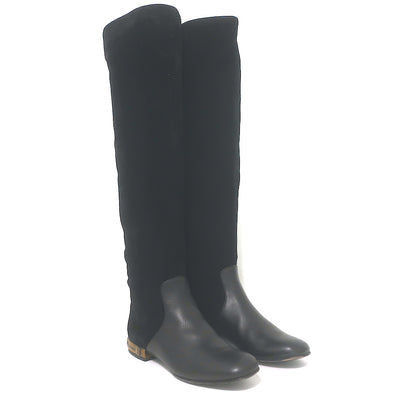 Gucci Lucille bamboo-heel knee-high boots in black suede and leather, authentic pre-owned, size 37