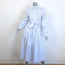 Gabriela Hearst Embroidered Striped Midi Shirtdress White & Blue Cotton Size 42