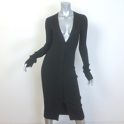 Galvan London Rhea Midi Lounge Dress Black