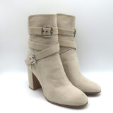 Gianvito Rossi Buckled Ankle Boots Beige Suede Size 39
