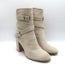 Gianvito Rossi Buckled Ankle Boots Beige Suede Size 39