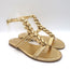 Gianvito Rossi Capua Braided T-Strap Sandals Gold Metallic Leather Size 36.5 NEW