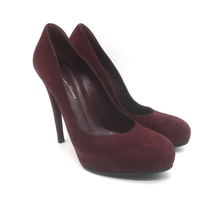 Gianvito Rossi Covered-Platform Pumps Burgundy 