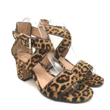 Gianvito Rossi Crisscross Leopard Print Calf Hair Sandals 