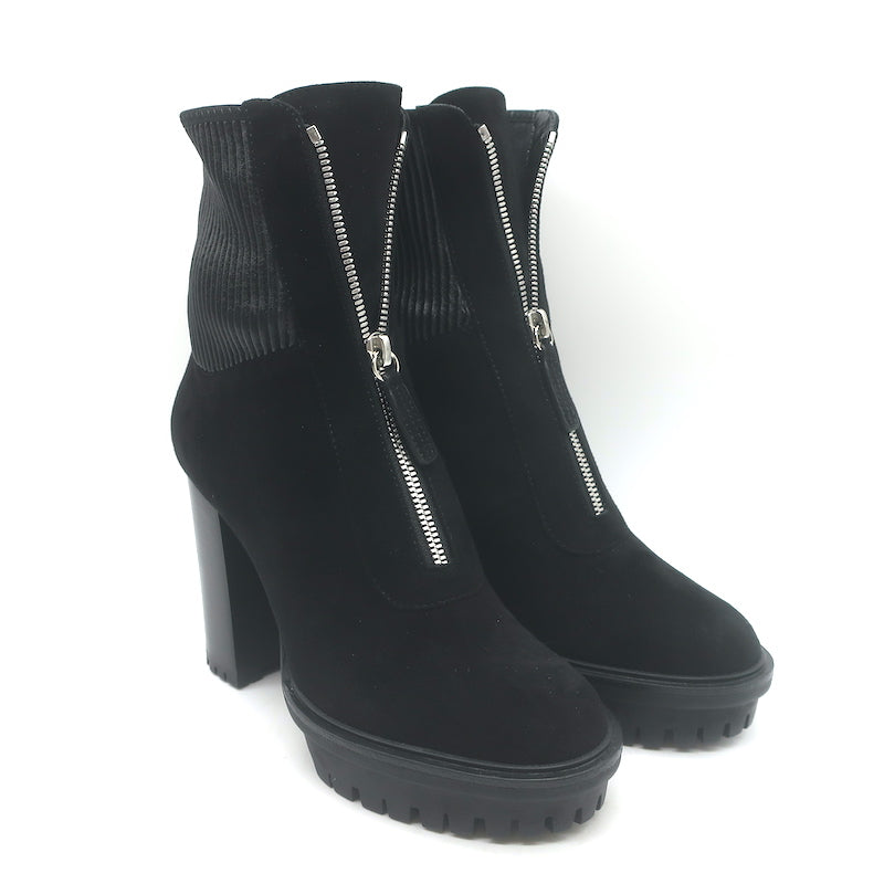 Gianvito Rossi Mason Zip-Front Platform Ankle Boots
