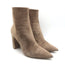 Gianvito Rossi Piper 85 Pointed Toe Ankle Boots Beige Suede Size 40