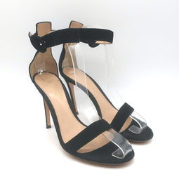 Gianvito Rossi Portofino 105 Ankle Strap Sandals Black Suede 