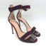 Gianvito Rossi Portofino 105 Ankle Strap Sandals Burgundy Suede Size 36.5