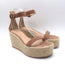 Gianvito Rossi Portofino Platform Espadrille Wedge Sandals Nutmeg Suede Size 38