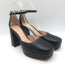 Gianvito Rossi Vian Ankle Strap Platform Pumps Black Leather Size 39