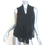 Givenchy Draped-Front Tank Top Black Knit Size Medium
