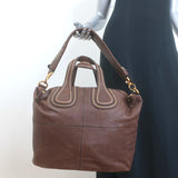 Givenchy Medium Studded Nightingale Bag Brown Leather Satchel