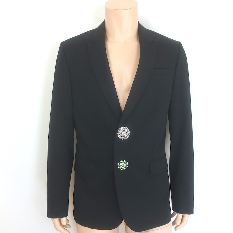 Givenchy Richardo Tischi 2017 Crystal-Button Blazer Black 
