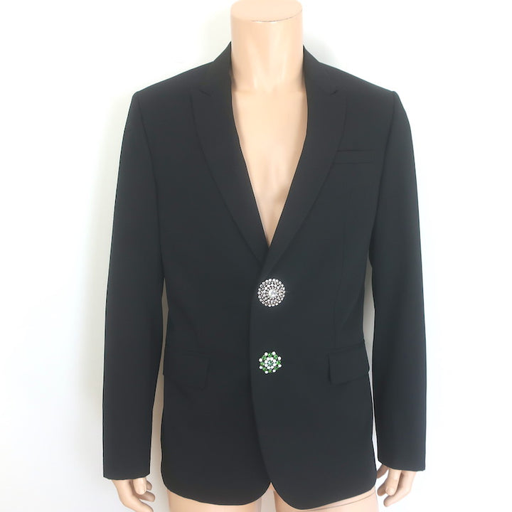 Givenchy Richardo Tischi 2017 Crystal-Button Blazer Black 