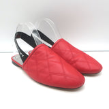 Givenchy Rivington slingback flat mules in red quilted leather, authentic pre-owned women's designer flats, EU 38.5
