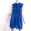 Givenchy Ruffled Mesh Pleated Mini Dress Cobalt Blue Size 36