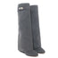Givenchy Shark Lock Knee High Pant Boots Gray Suede Size 40.5