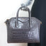 Givenchy Small Antigona Croc-Embossed Satchel Gray Leather Shoulder Bag