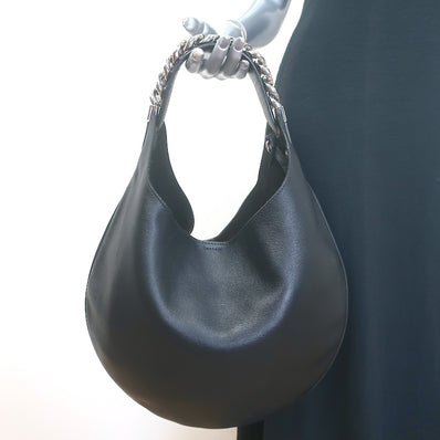 Givenchy Small Infinity Hobo Black Leather Shoulder Bag