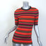 Givenchy Striped Ribbed Knit Short Sleeve Top Red/Multi Size Medium
