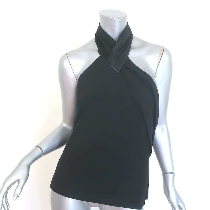 Givenchy Tuxedo Halter Top Black Satin & Crepe Size 40 NEW