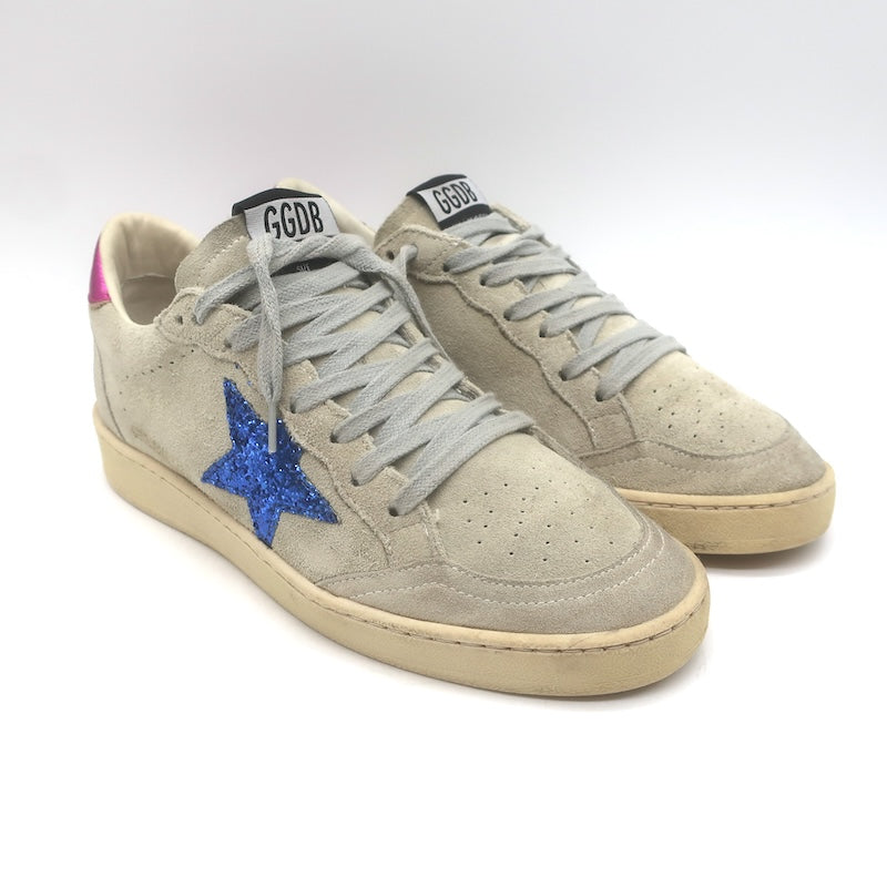 Golden Goose Ballstar sneakers size 37, beige suede, three-quarter