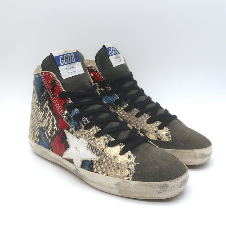 Golden Goose Francy Snake-Embossed High Top Sneakers