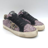 Golden Goose May Leopard-Star Glitter Sneakers 