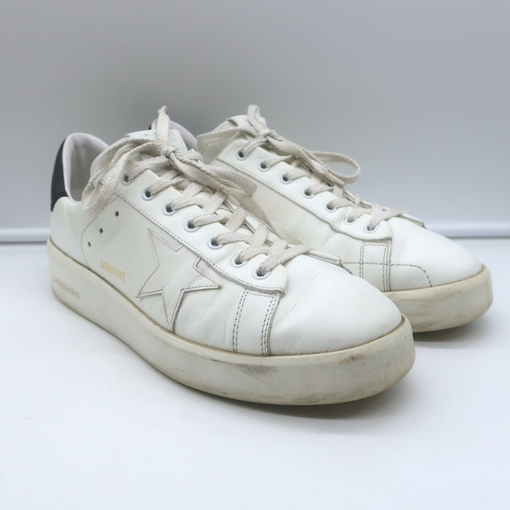 Golden Goose Purestar Low Top Sneakers White &amp; Black Leather Size 43