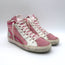 Golden Goose Slide High Top Sneakers Pink Canvas & Suede Size 40