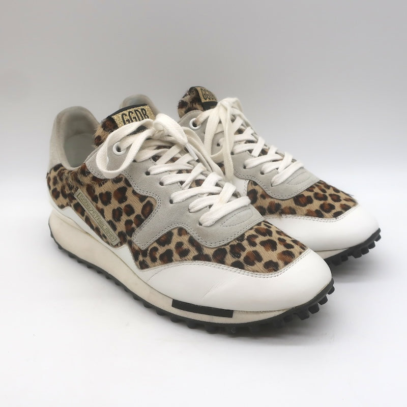 Golden Goose Starland Leopard Print Pony Hair Sneakers 
