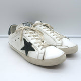 Golden Goose Superstar Low Top Sneakers White Leather & Black Suede Size 42