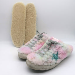 Golden Goose Superstar Sabot Glitter-Star Tie Dye Shearling Sneakers 