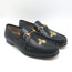 Gucci 1953 Roos Bee-Embroidered Horsebit Loafers Black Leather Size 7.5 NEW