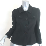 Gucci button-front black jacket in stretch hemp, pre-owned authentic luxury, size 44