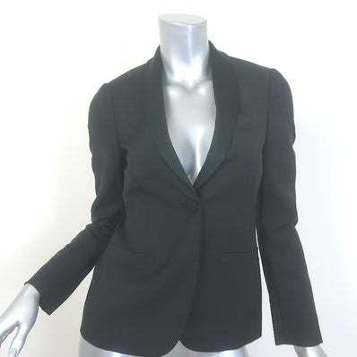 Gucci 2007 Satin-Trimmed Blazer Black Mohair-Wool 